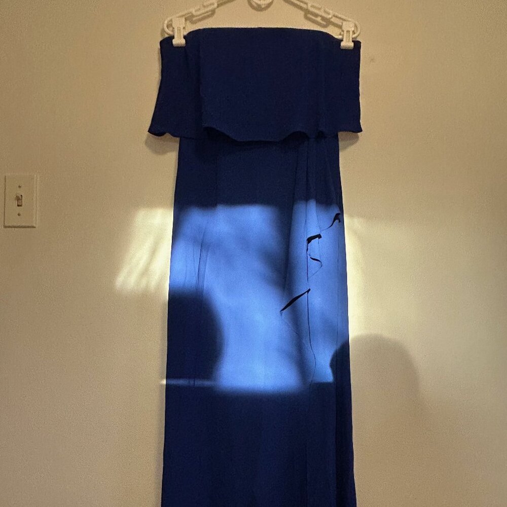 BCBGMaxazria Strapless Blue Gown, 6